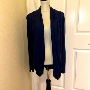 Lilly Pulitzer Womens Peruvian Cotton Coastal Cardigan Sweater Size XL Navy Blue